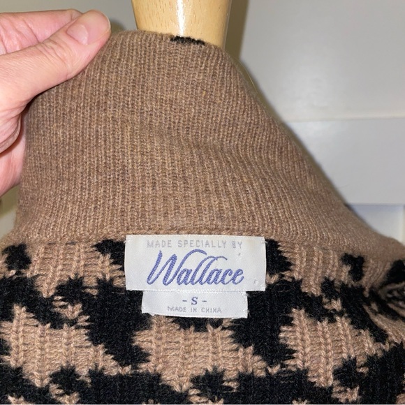 Madewell // Wallace Houndstooth Merino Wool Sweater Coat black tan/camel - Picture 15 of 16